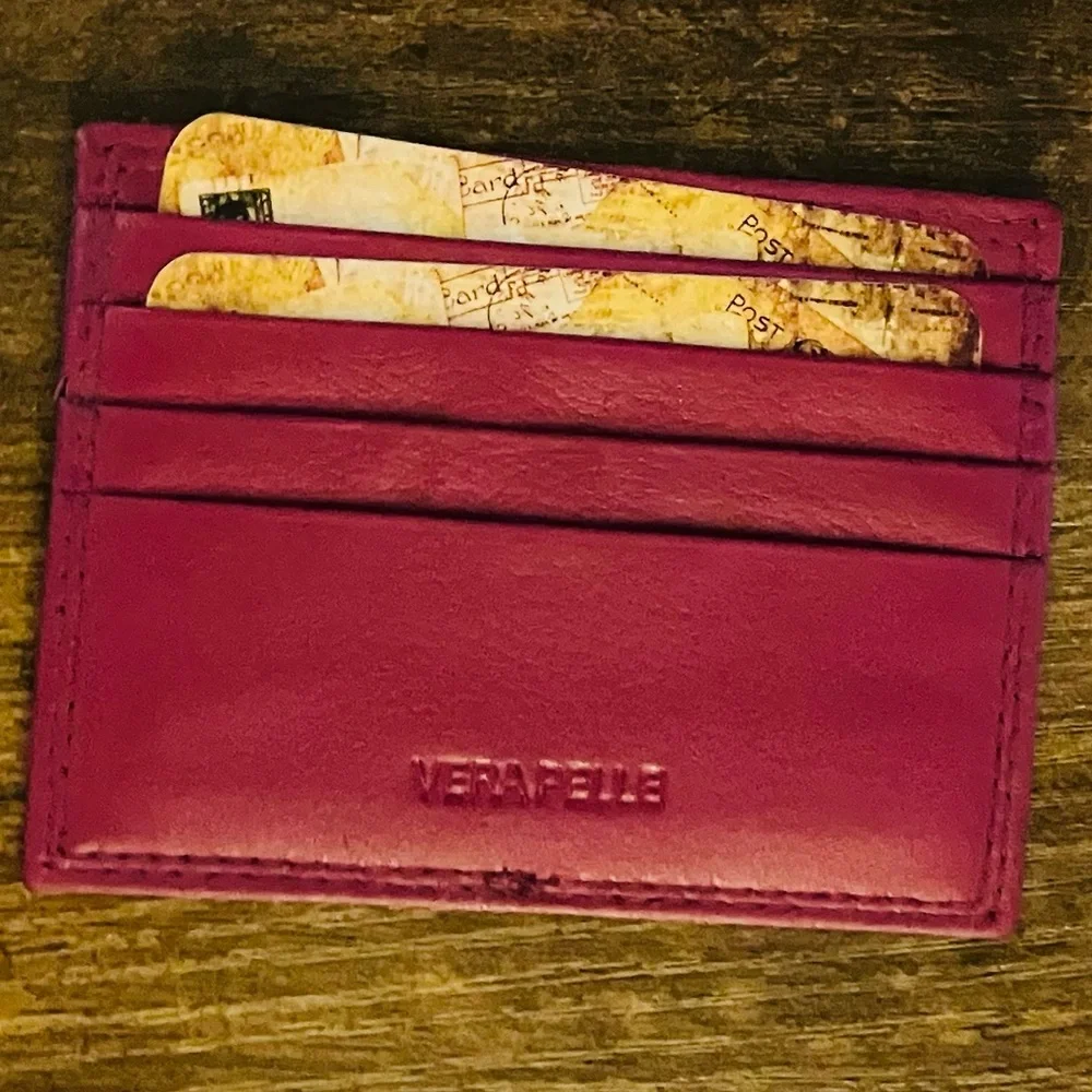 Slimline Vera Pelle “Genuine Leather” Credit Card Holder NWOT